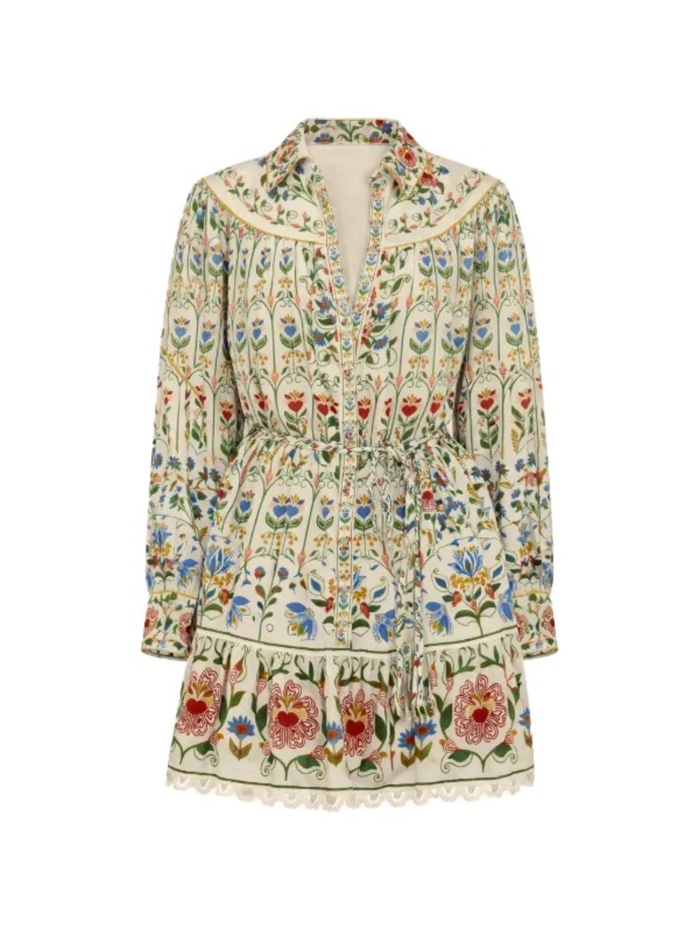 ‼️NEW Farm Rio Off-White Stitched Garden Floral Mini Dress - Picture 6 of 10